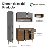 Cocina Compacta 197 cm Emilly Marrón/Gris 02