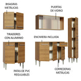 Combo de Cocina 201cm Emilly Fast Madesa 02 - Marrón