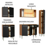 Combo de Cocina 201cm Marrón/Negro Emilly West Madesa 03