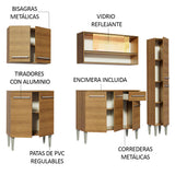 Combo de Cocina 201cm Emilly Sky Madesa 04 - Marrón