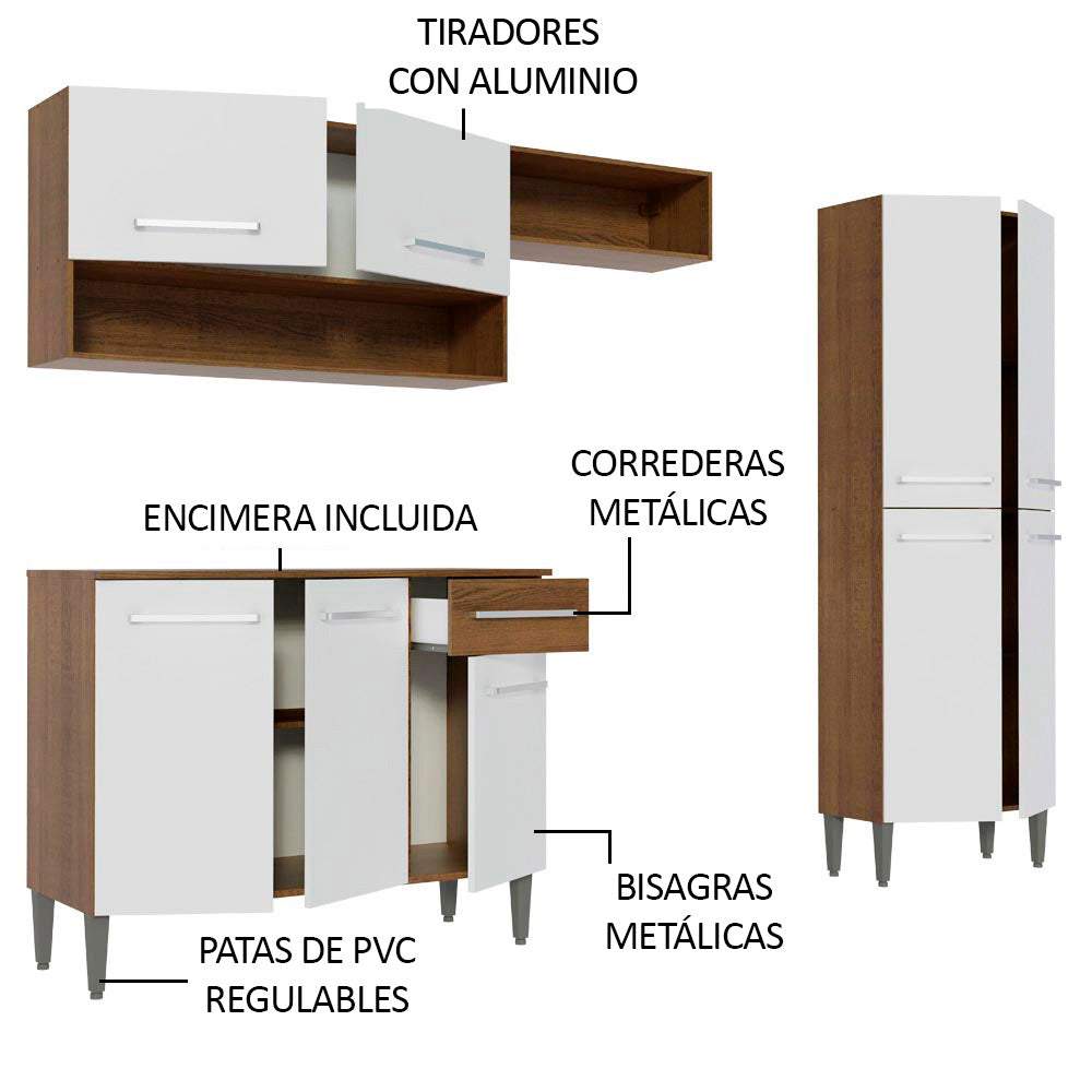 Combo completo de Cocina Madesa Emilly 229cm