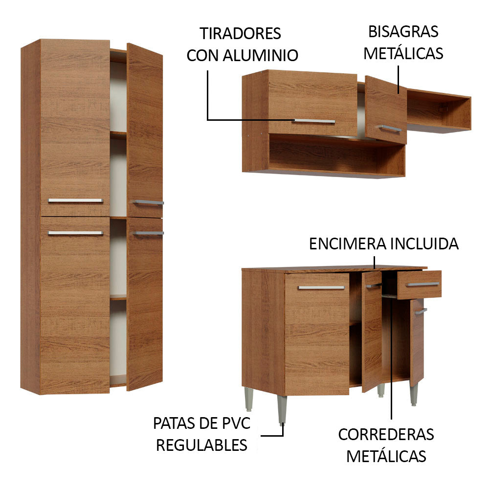 Combo completo de Cocina Madesa Emilly Fit 229cm MM 03