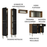 Combo completo de Cocina 229cm Marrón/Negro Emilly Madesa 05