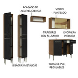 Combo completo de Cocina 229cm Marrón/Negro Emilly Madesa 06