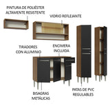 Combo completo de Cocina 229cm Marrón/Negro Emilly Madesa 07