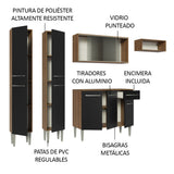 Combo completo de Cocina 229cm Marrón/Negro Emilly Madesa 08