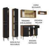 Combo completo de Cocina 229cm Marrón/Negro Emilly Madesa 09