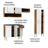 Combo completo de Cocina 229cm Con Bacha Emilly Madesa 10