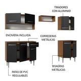 Combo completo de Cocina Madesa Emilly 229cm Marrón/Negro 15