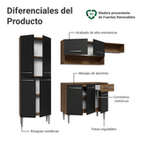 Cocina Compacta 229 cm Emilly Marrón/Negro 016