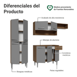 Cocina Compacta 229 cm Emilly Marrón/Gris 016