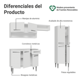 Combo de Cocina 229 cm Emilly Blanco 17
