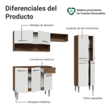 Cocina Compacta 229 cm Emilly Marrón/Blanco 017
