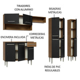 Combo completo de Cocina 261cm Marrón/Negro Emilly Madesa 02