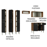 Combo completo de Cocina 261cm Marrón/Negro Emilly Madesa 03