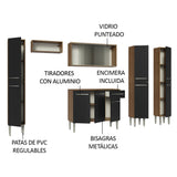 Combo completo de Cocina 261cm Marrón/Negro Emilly Madesa 06