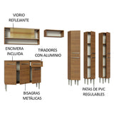 Combo completo de Cocina 261cm Emilly Madesa 08 - Marrón