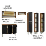 Combo completo de Cocina 261cm Marrón/Negro Emilly Madesa 08