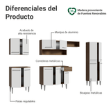 Combo completo de Cocina 293cm Marrón/Blanco Emilly Madesa 01