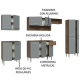 Combo completo de Cocina Madesa Emilly 2.90 Metros Marrón/Gris 01