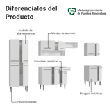 Combo completo de Cocina 293cm Blanco Emilly Madesa 02