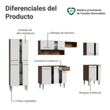 Combo completo de Cocina 293cm Marrón/Blanco Emilly Madesa 02