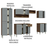 Combo completo de Cocina 293cm Marrón/Gris Emilly Madesa 02