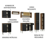 Combo completo de Cocina 293cm Marrón/Negro Emilly Madesa 03