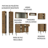Combo completo de Cocina 293cm Marrón Emilly Madesa 04
