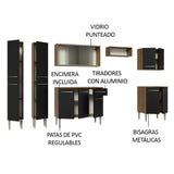 Combo completo de Cocina 293 cm Marrón/Negro Emilly Madesa 04