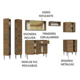 Combo completo de Cocina 293cm Marrón Emilly Madesa 05
