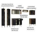 Combo completo de Cocina 293cm Con Bacha Emilly Madesa 06
