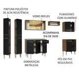 Combo completo de Cocina 293cm Con Bacha Emilly Madesa 07