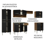Combo completo de Cocina 293cm Con Bacha de acero inoxidable Emilly Madesa 08