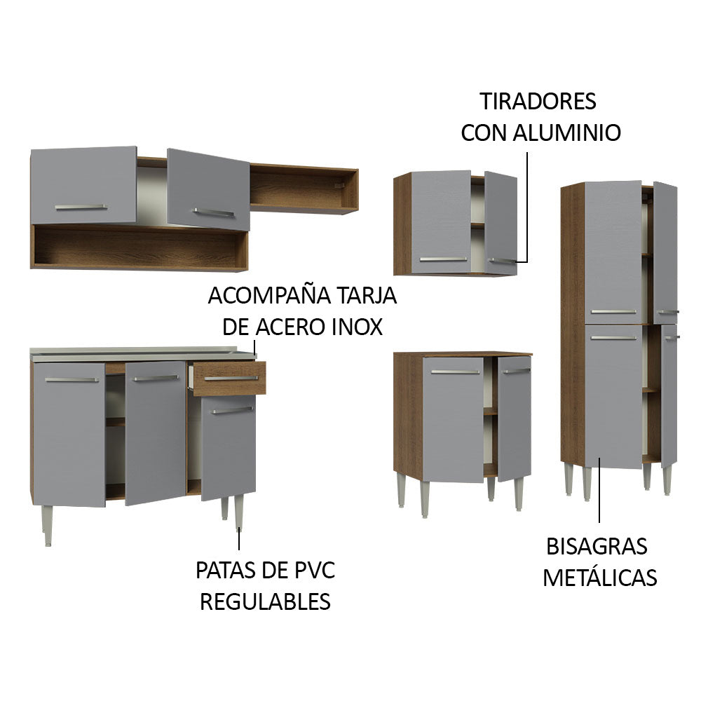 Combo completo de Cocina Madesa Emilly Con Bacha de acero inoxidable MG 9