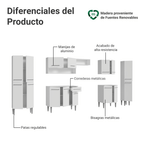 Combo completo de Cocina 325 cm 15 Puertas 1 Cajón Blanco Emilly Madesa