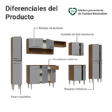 Combo Completo de Cocina 325 cm Marrón/Gris Emilly Madesa 02