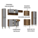 Combo Completo de Cocina 325 cm Marrón/Gris Emilly Madesa 02