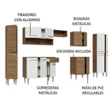 Combo completo de Cocina 325cm Marrón/Blanco Emilly Madesa 02