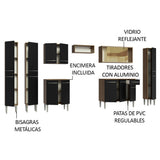 Combo completo de Cocina 325cm Marrón/Negro Emilly Madesa 04
