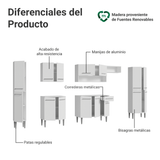 Combo completo de Cocina 325cm Blanco Emilly Madesa 06