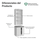 Kit Bajo Mesada + Cristalero 70cm Blanco Glamy Madesa 02