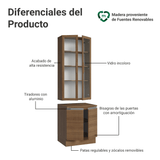 Kit Bajo Mesada + Cristalero 70cm Marrón Glamy Madesa 02