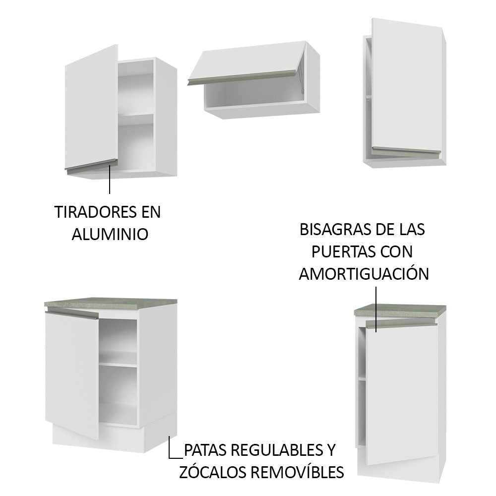 Combo de Cocina 160cm Glamy Madesa - Blanco