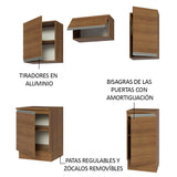Combo de Cocina 160cm Marrón Glamy Madesa 07