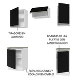 Combo de Cocina 160cm Madesa Glamy Blanco/Negro 07