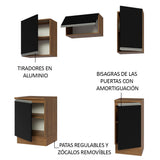 Combo de Cocina 160cm Madesa Glamy Marrón/Negro 07