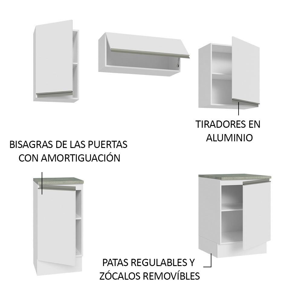 Combo de Cocina 180cm Glamy Madesa - Blanco