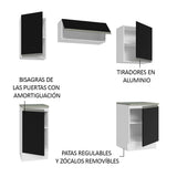 Combo de Cocina Compacta 180cm Blanco/Negro Glamy Madesa 12