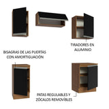 Combo de Cocina 180cm Madesa Glamy Marrón/Negro 12
